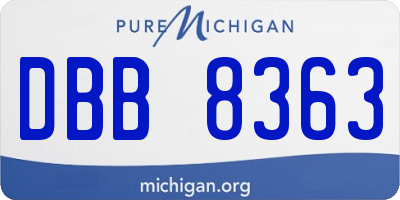 MI license plate DBB8363