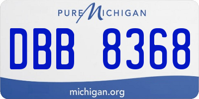 MI license plate DBB8368