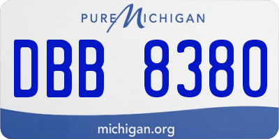 MI license plate DBB8380