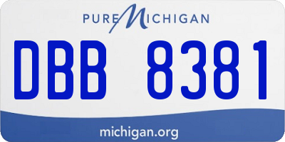 MI license plate DBB8381
