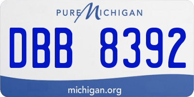 MI license plate DBB8392