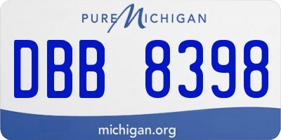 MI license plate DBB8398