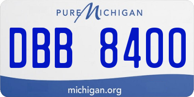 MI license plate DBB8400
