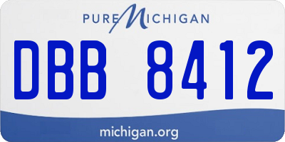 MI license plate DBB8412