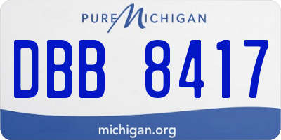 MI license plate DBB8417