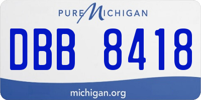 MI license plate DBB8418