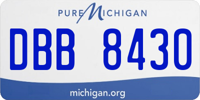 MI license plate DBB8430