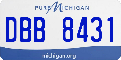 MI license plate DBB8431