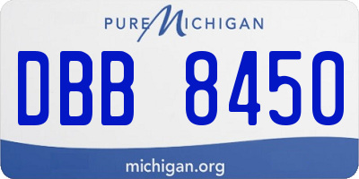 MI license plate DBB8450