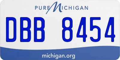 MI license plate DBB8454