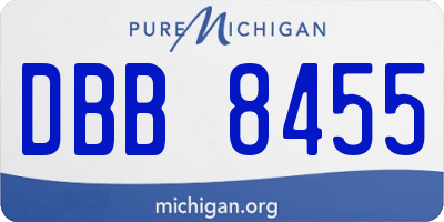 MI license plate DBB8455