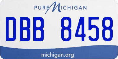 MI license plate DBB8458