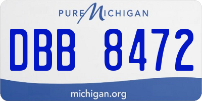 MI license plate DBB8472