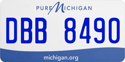 MI license plate DBB8490