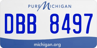 MI license plate DBB8497