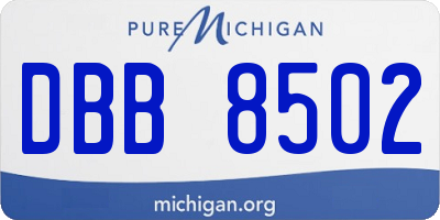 MI license plate DBB8502