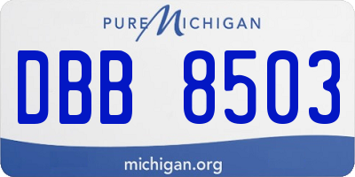 MI license plate DBB8503