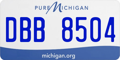 MI license plate DBB8504