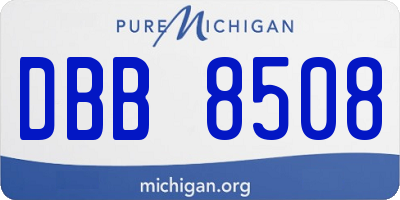 MI license plate DBB8508