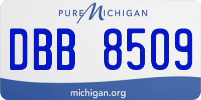 MI license plate DBB8509