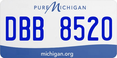 MI license plate DBB8520