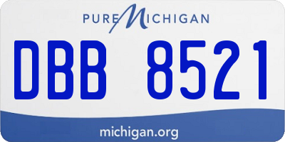 MI license plate DBB8521