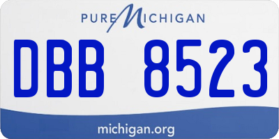 MI license plate DBB8523