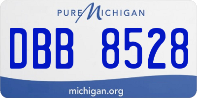 MI license plate DBB8528