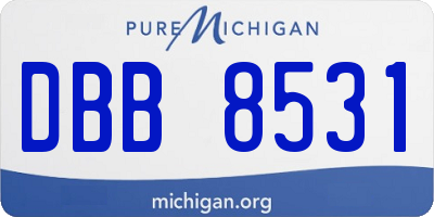 MI license plate DBB8531