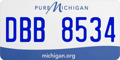 MI license plate DBB8534