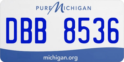 MI license plate DBB8536