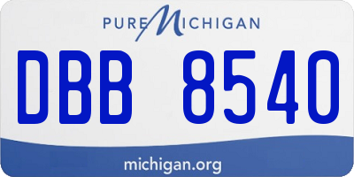 MI license plate DBB8540