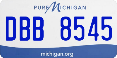 MI license plate DBB8545