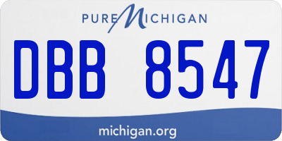 MI license plate DBB8547