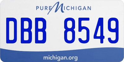 MI license plate DBB8549
