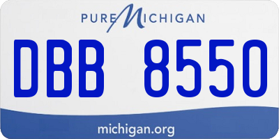 MI license plate DBB8550