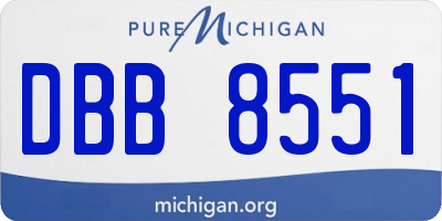 MI license plate DBB8551