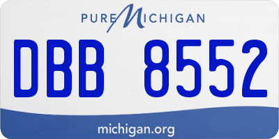 MI license plate DBB8552