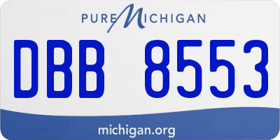 MI license plate DBB8553