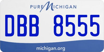 MI license plate DBB8555