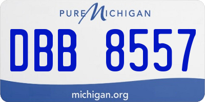 MI license plate DBB8557