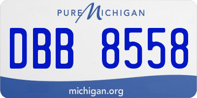 MI license plate DBB8558