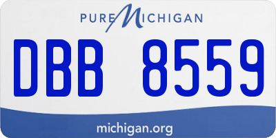 MI license plate DBB8559