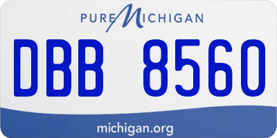 MI license plate DBB8560