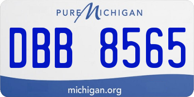 MI license plate DBB8565