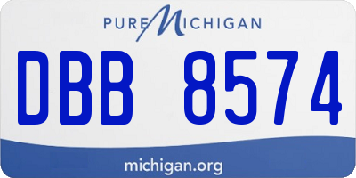 MI license plate DBB8574