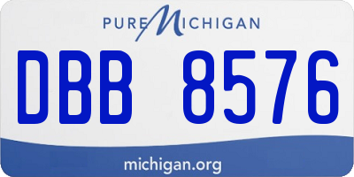 MI license plate DBB8576