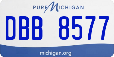 MI license plate DBB8577