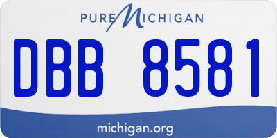MI license plate DBB8581