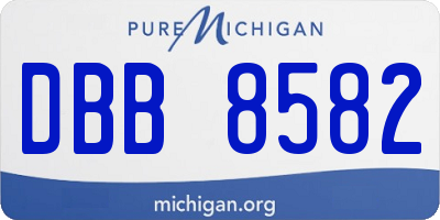 MI license plate DBB8582